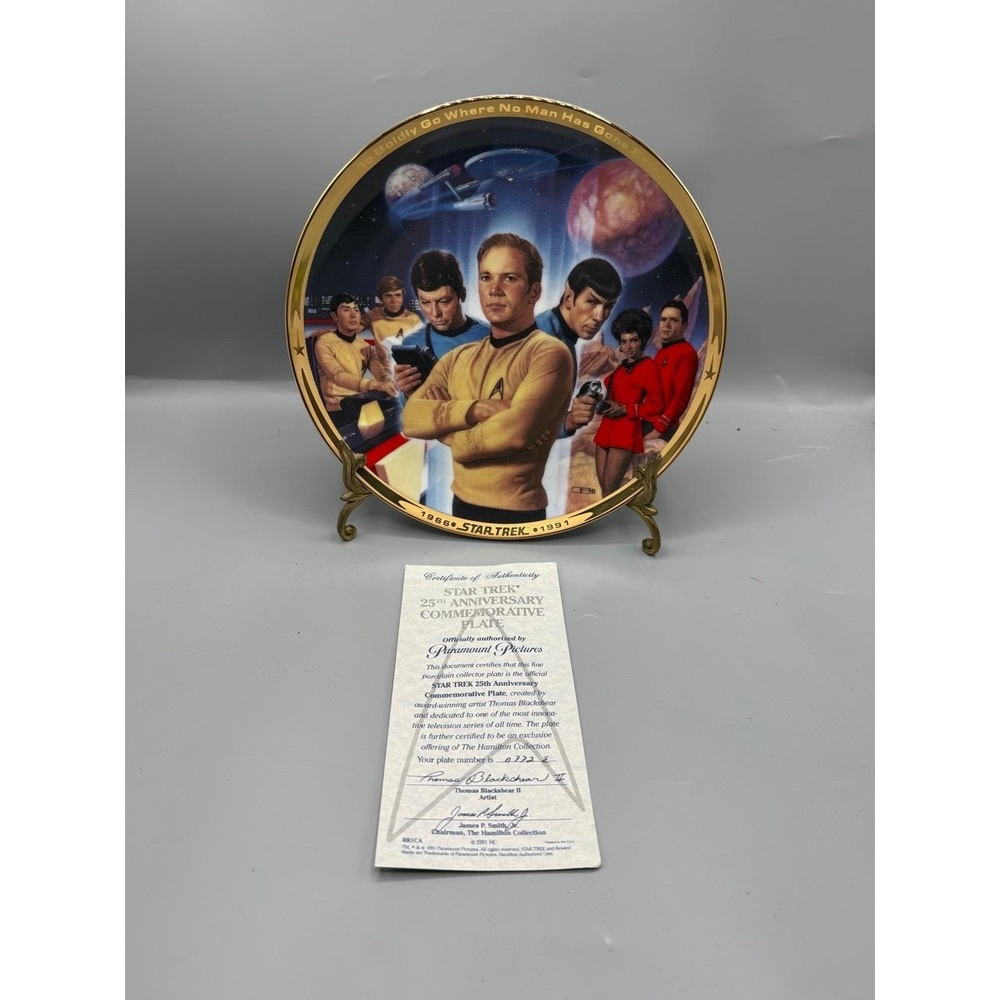 Hamilton Star Trek 25th‎ Anniv Plate Original Series Gold New In Box no warning